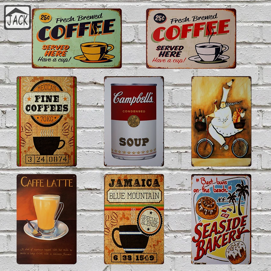 Buy Fresh Brewed Coffee Metal sign Bar Decor Vintage Home Decor Cafe Shop