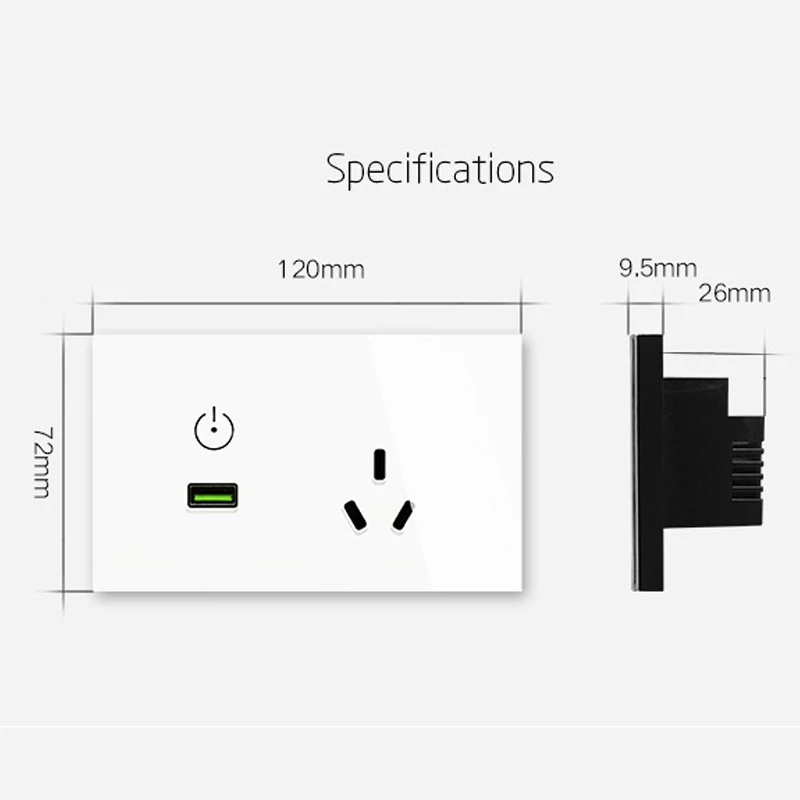 AU/US стандартная USB настенная розетка, белая Хрустальная стеклянная панель, сенсорный переключатель USB настенная розетка с розеткой, сенсорная розетка