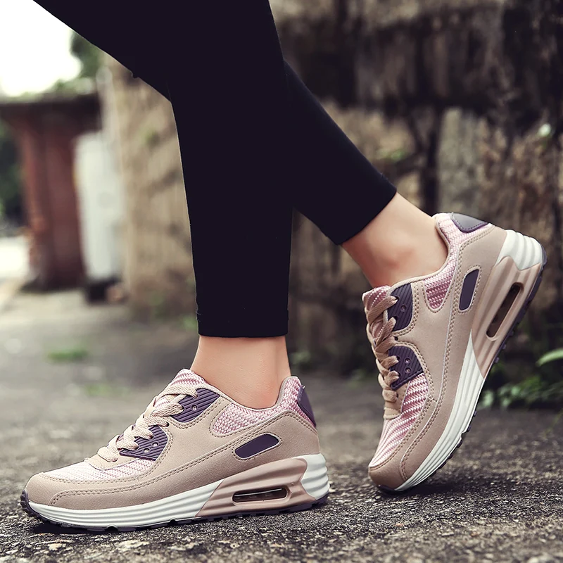 

Women's Running Shoes Breathable Air Cushion Athletic Shoes Woman Walking Platform Sneakers Female Outdoor Light Sports Trainers