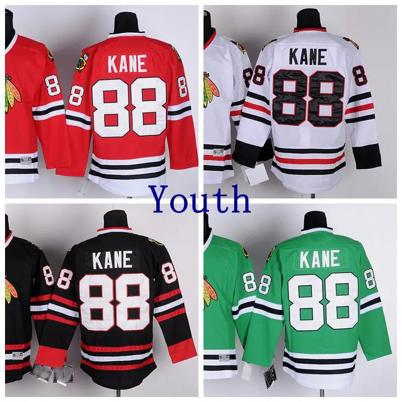 Hot Youth 88 Patrick Kane Jersey Chicago Blackhawks Ice Hockey Red White Black Green Kids