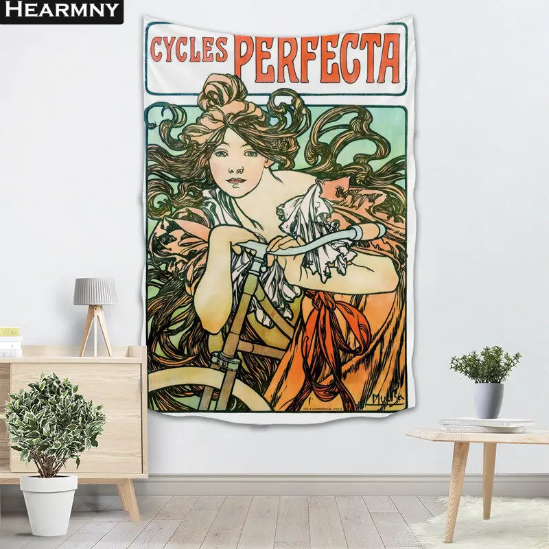 Alphonse Mucha гобелен настенный Декор рождественское шоу кусок для украшения дома палатка путешествия спальный коврик - Цвет: 17