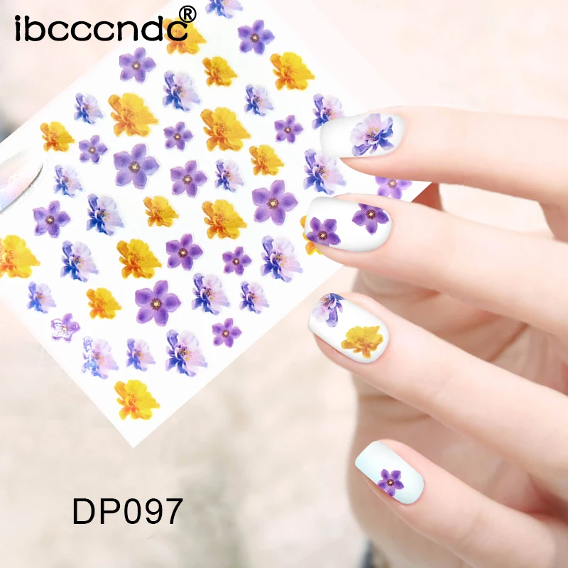 Beauty Flower Pattern Designs Nail Art Water Decals Stickers Transfer ...