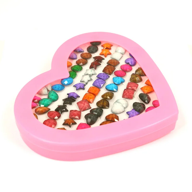 

ISINYEE 36 Pairs/set Fashion Small Acrylic Geometric Stud Earrings Sets For Women Kids Girls Trendy Star Round Heart Jewelry