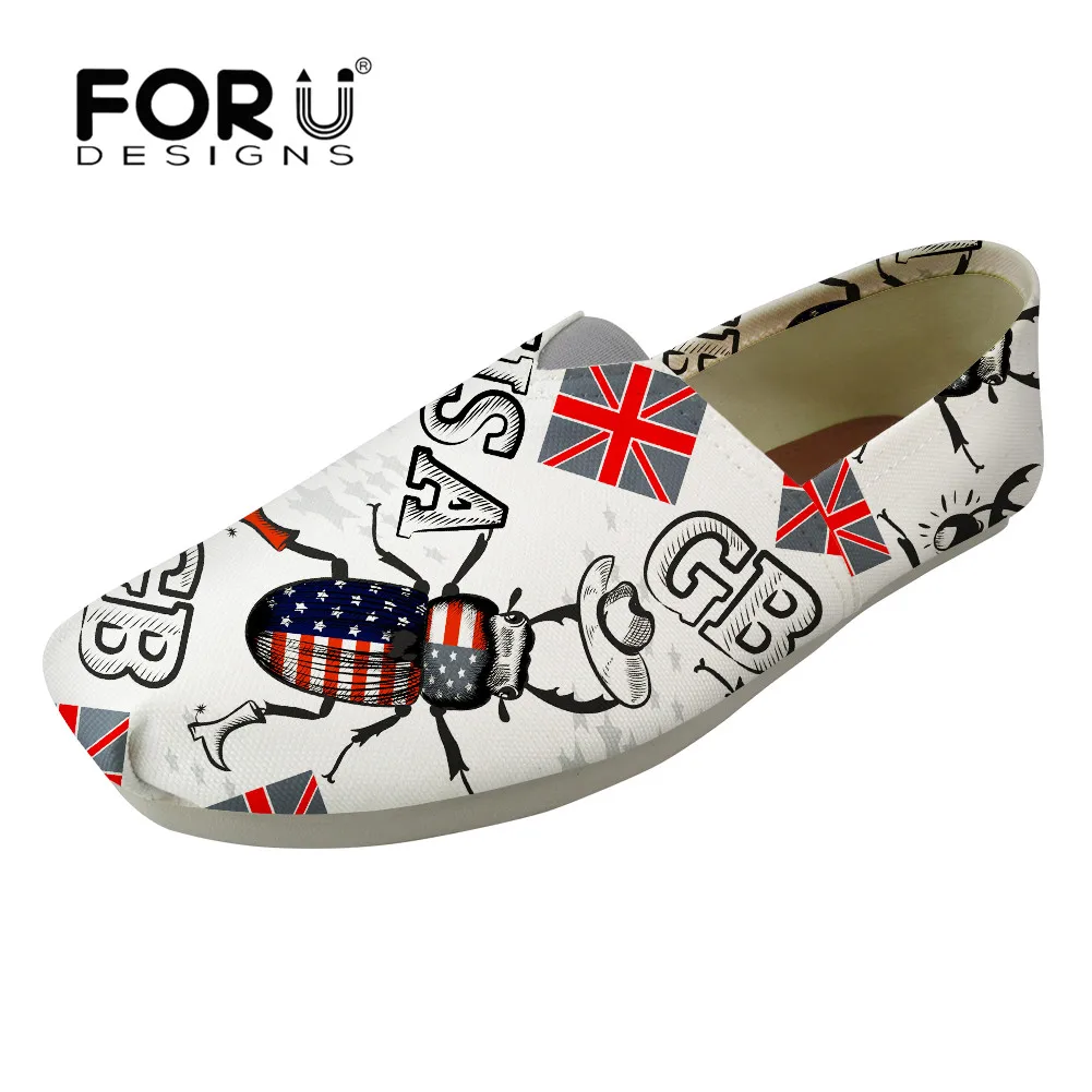 

FORUDESIGNS British Style Fashion Women Shoes Flats Comfortable Pregnant Mon Shoes Light Canvas Ballet Flats Slip On Footwear