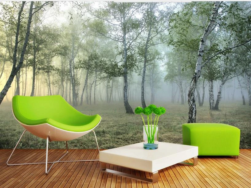 リビングルームの壁紙カスタムファンタジー森の壁紙風景3d壁紙壁用ソファテレビレンガ壁紙 3d Wallpaper Walls Wallpaper Wallforest Wallpaper Aliexpress