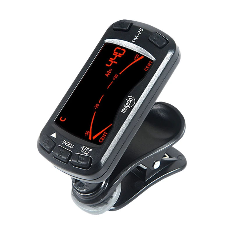 Musedo Tm-25 Tm25 Clip-On Electric Tuner &amp Metronome Guitar Chromatic Bass Violin Ukulele Universal Multifunction Portable | Спорт и