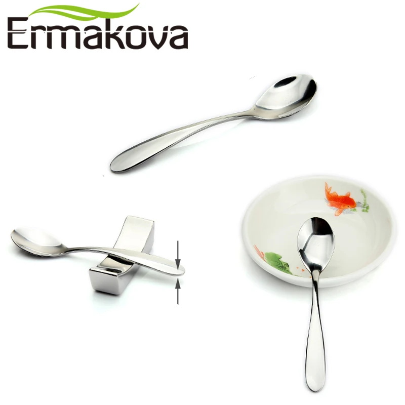 Набор мини кофейных ложек ERMAKOVA для десертов 4 дюйма из нержавеющей стали|Кофейные