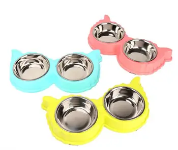 

Lovely Shape Stainless Steel Dog Bowls Pet Food Water Drink Dishes Feeder For Cat Puppy Dog D726