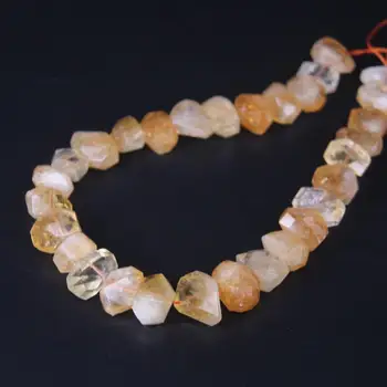 

15.5"/strand Natural Citrines Quartz Faceted Nugget Loose Beads,Cut Yellow Crystal Stone Nugget Pendants Charms Jewelry Making