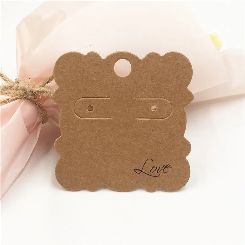

50Pcs/Lot Creative Fashion Designs Handmade For You Earrings Studs Cards Paper Cardboard Jewelry Vintage Classic Card 5*5cm