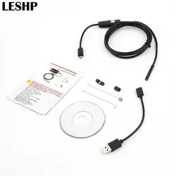 LESHP 2 м 5,5 мм фокус эндоскоп камера мягкий кабель водостойкий 6 светодиодный мини USB эндоскоп Инспекционная камера для Android PC