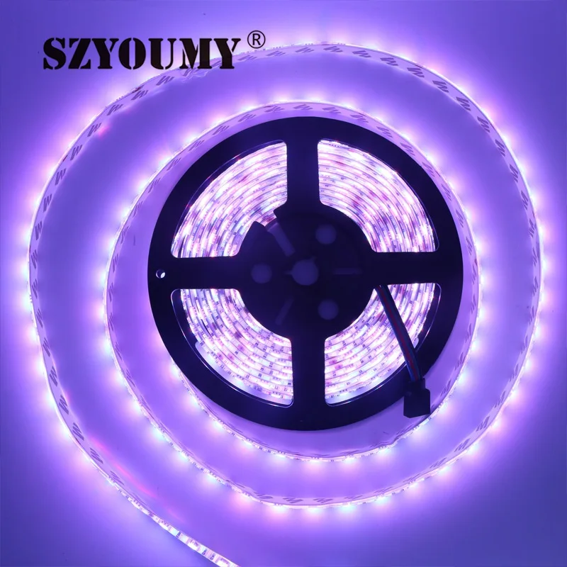 SZYOUMY RGB 5050 SMD 300 светодиодов 500 см Водонепроницаемый IP65 гибкие светодиодные полосы света 60 светодиодов/метр DC 12 V Сменные Цвет 200 м