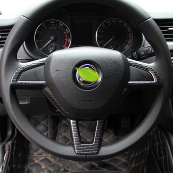 

For Skoda Superb Car Styling Auto Accessories 2016 2017 2018 ABS Chrome Car Steering wheel Button frame Cover Trim