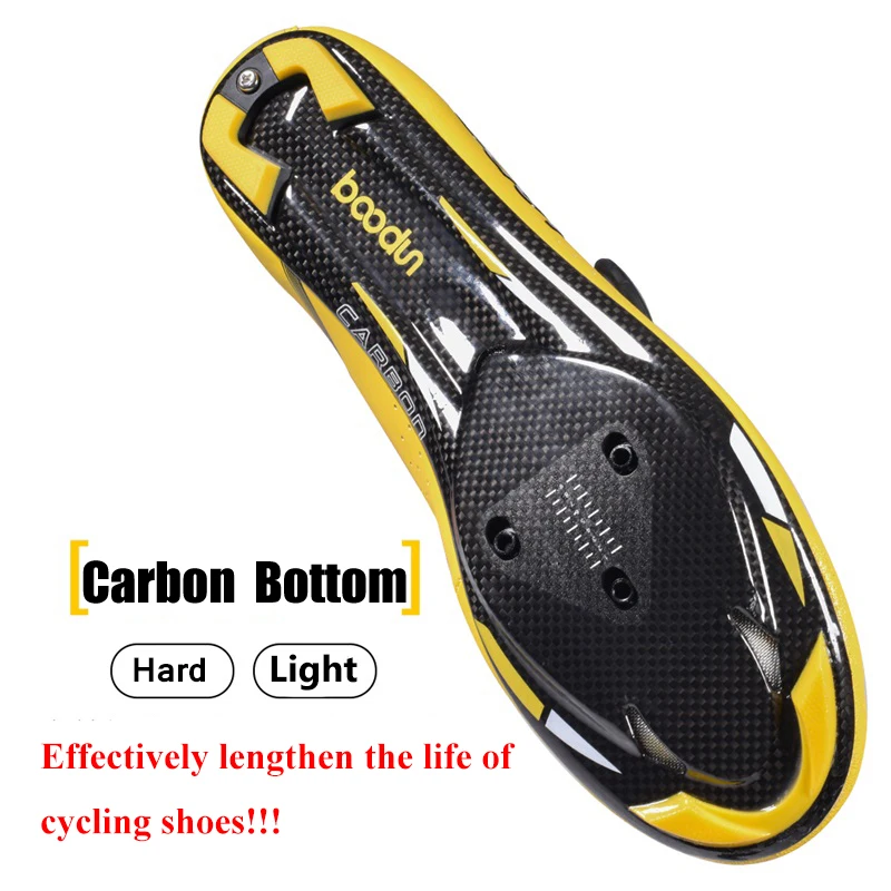 Boodun Pro ciclismo zapatos hombres bicicleta de carretera carreras doble hebilla de columna autobloqueo luz transpirable triatlón zapatillas