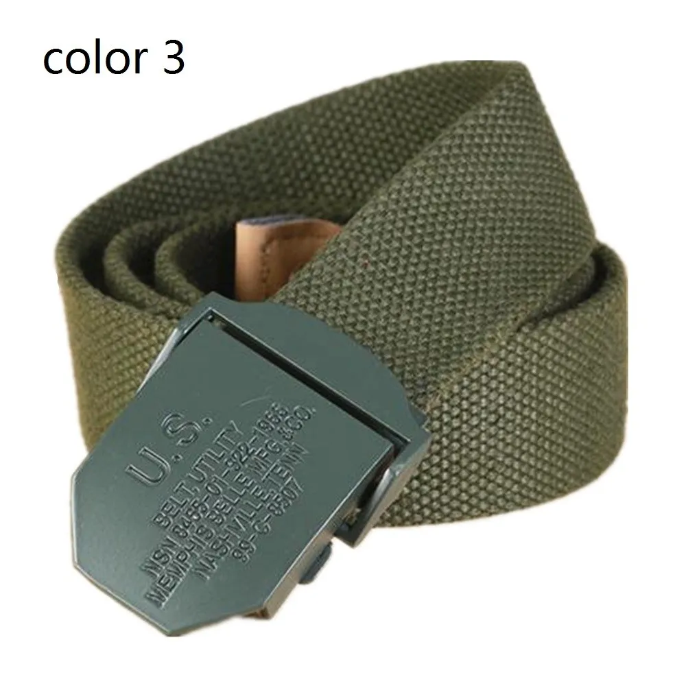 military men tactical belt male thickened lengthened with denim trousers US canvas waist belt khaki 125cm (2)