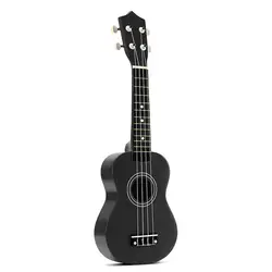 21 дюймов сопрано укулеле 4 струны Гавайская гитара Uke + струна + выбор для начинающих ребенок подарок (черный)