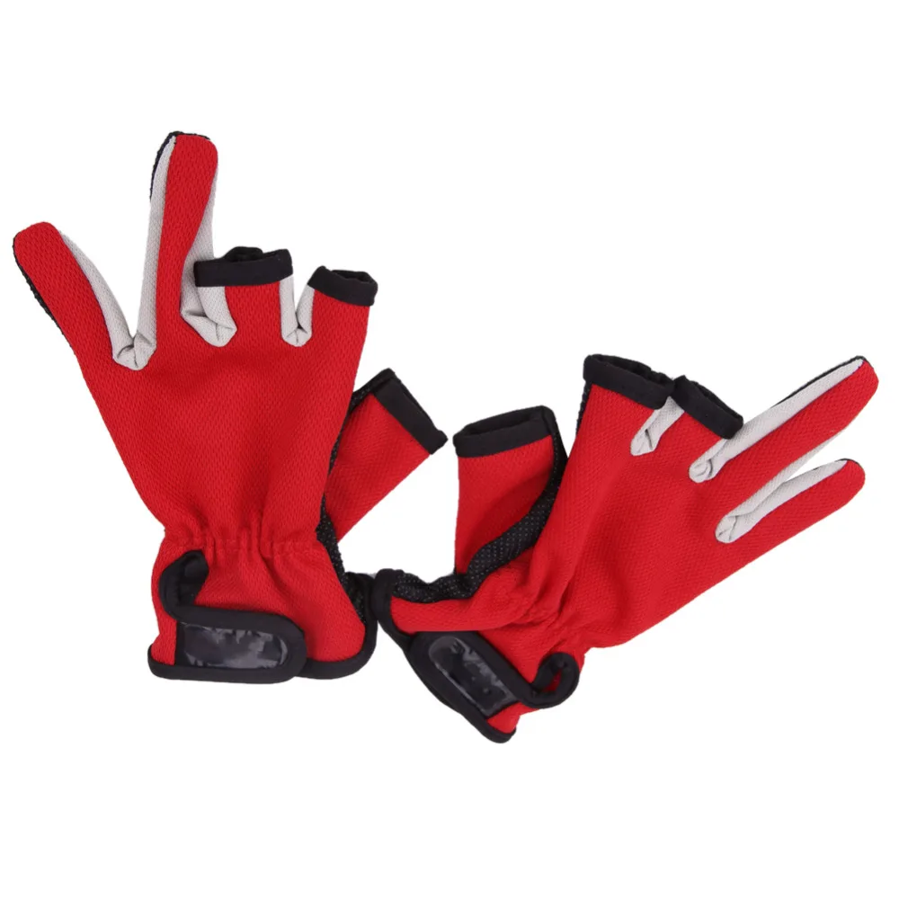

3 Low-Cut Fingers Fishing Gloves Outdoor Sports Gloves Breathable Anti-slip Fishing Gloves with adjustable fastener tape 3 color