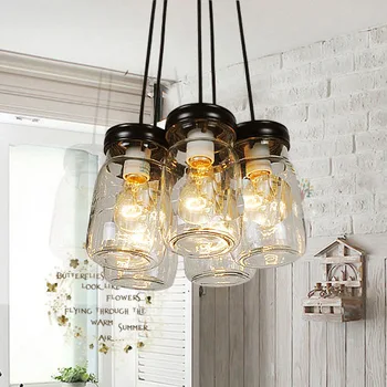 

American Country Glass Bottle Art Chandelier Living Room Dining Room Bedroom Lamp Luminaire Suspendu hanging lamp