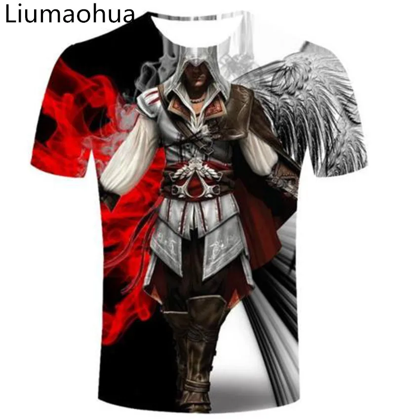 

Liumaohua 2018 New Casual Hip Hop Womens/Mens t shirt Assassins Creed Short Sleeve Funny 3D Print T-Shirt Summer Tops Tees Plus