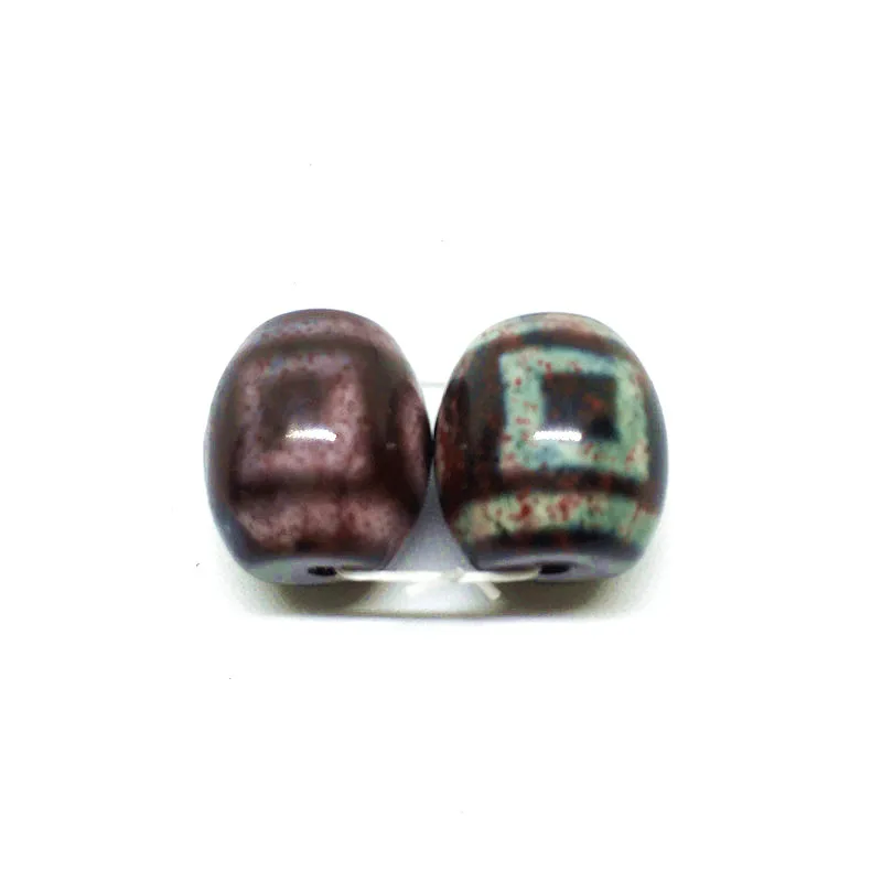 

2pcs/lots Eerth and Sky Dzi Beads Natural Cinnabar Dzi Beads for Bracelet necklace Jewelry making diy Beads Oval Sold By Lot