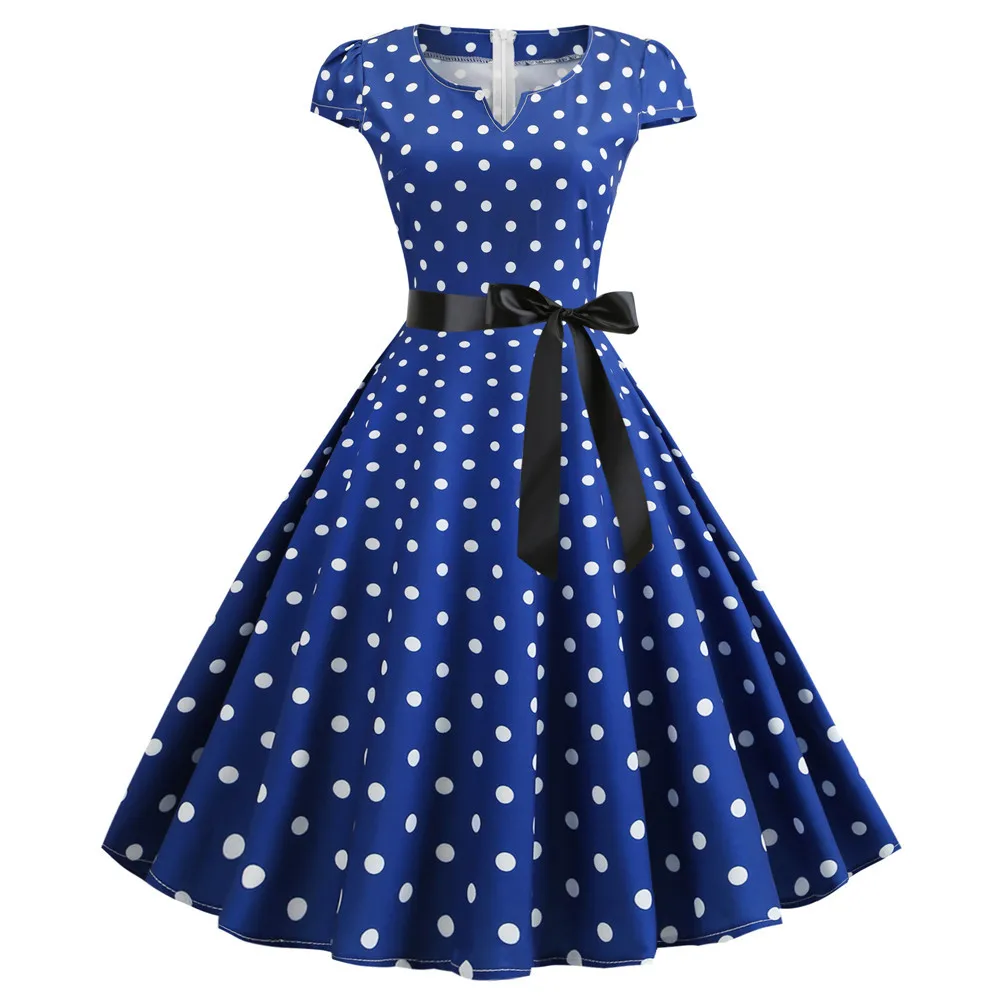 blue 50s dress