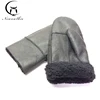 Winter Work Gloves Men Sheepskin Gloves Genuine Leather Gloves For Men Winter Warm Fur Thick Gloves ► Photo 1/6