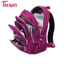 TEGAOTE, школьный рюкзак для девочек-подростков, Mochila Feminina, женские рюкзаки, нейлоновый водонепроницаемый повседневный рюкзак для ноутбука, женский рюкзак