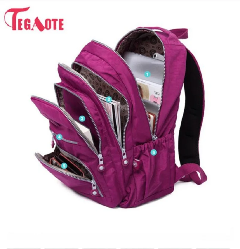 Скидка TEGAOTE, школьный рюкзак для девочек подростков, Mochila Feminina, женские рюкзаки, нейлоновый водонепроницаемый повседневный рюкзак для ноутбука, жен...