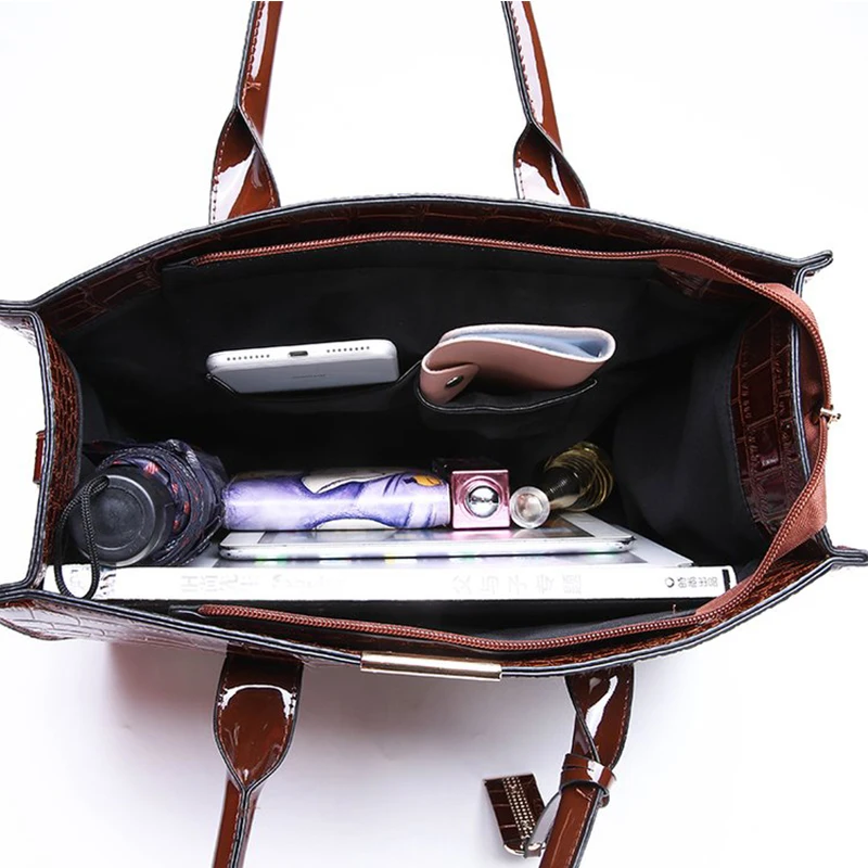 Кожаные сумки женские винтажные сумки на плечо с узором «крокодиловая кожа» модные дизайнерские сумки высокого качества с карманом на молнии женские сумки через плечо