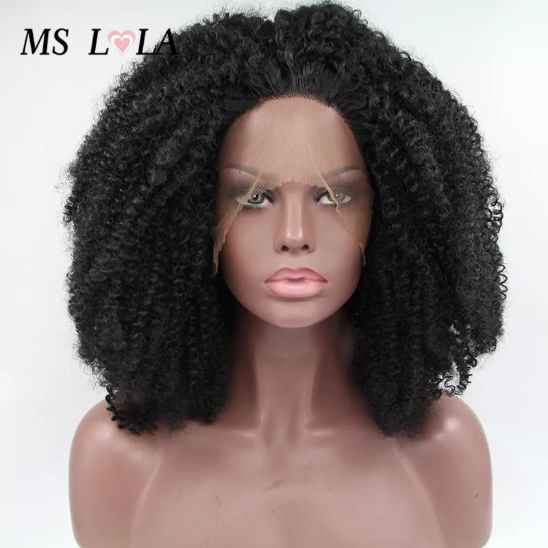 Fast shipping fiber afro kinky curl wig kinky curly synthetic lace