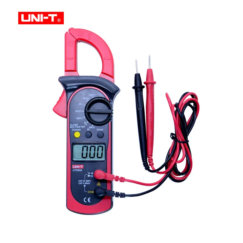 LCD Digital Clamp Multimeter UNI-T UT200A  Backlight Ohm DMM DC AC Voltmeter AC Ammeter