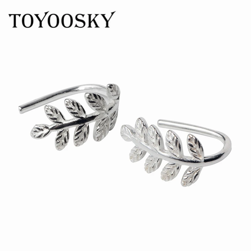 Женские серьги в форме листьев TOYOOSKY серебряные из стерлингового серебра 925 пробы
