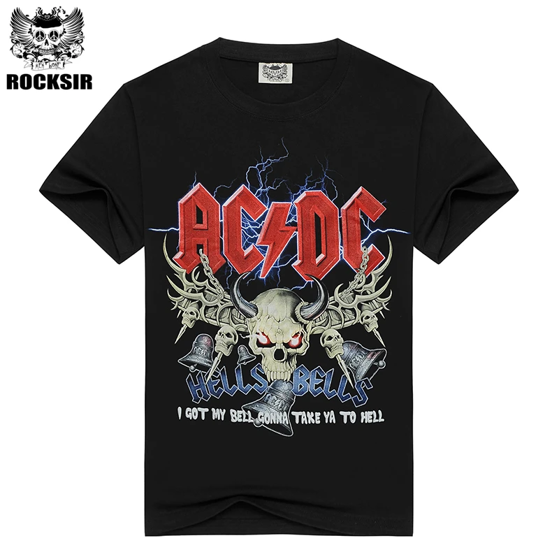 Rocksir Мужская футболка AC DC Логотип Рок Группа футболки для мужчин 6 видов