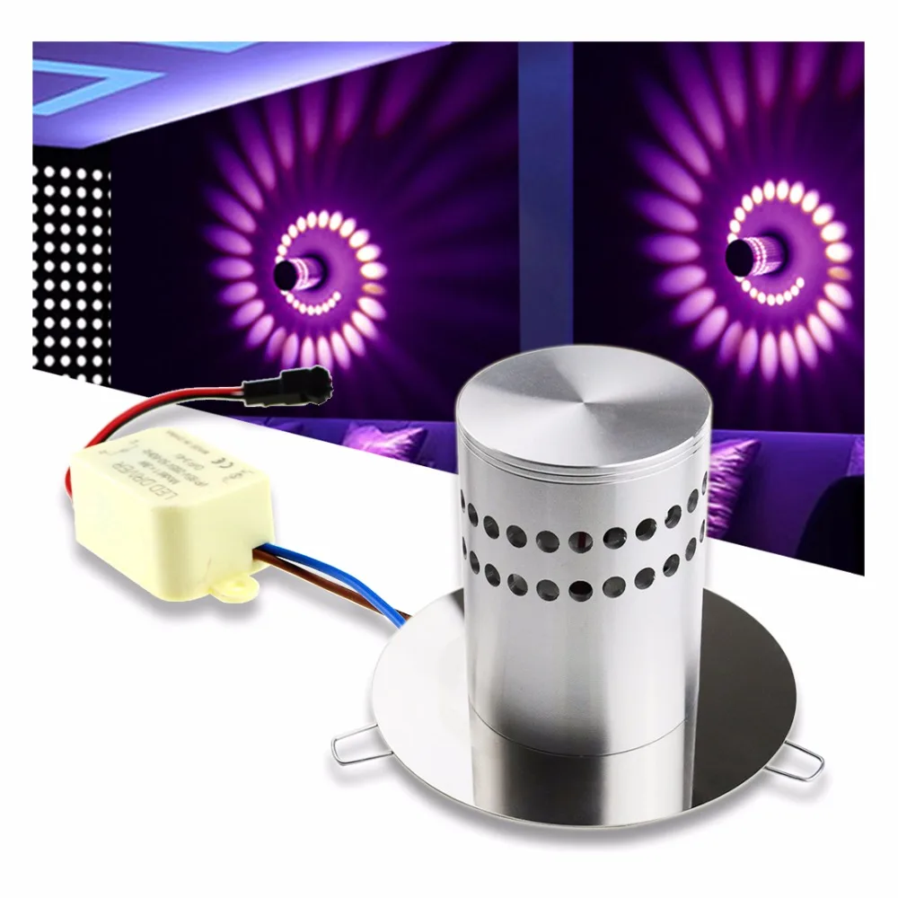

Modern LED Wall Light Recessed RGB Wall Lamp Creative Fixture Luminous Lighting Sconce For KTV Karaoke Bar Room Decorate 3W JQ