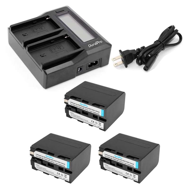 

3pc 7200mAh NP-F960 NP-F970 NP F960 NP F970 Rechargeable Battery + LCD Fast Dual Charger for SONY HVR-HD1000 HVR-HD1000E HVR-V1J