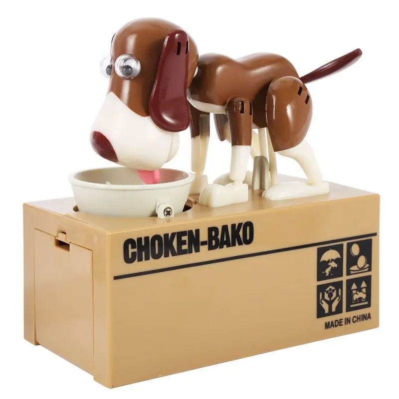 

2019 Dog Puppy Hungry Bank Coin Eating Save Saving Canine Money Boxes Home Decoration