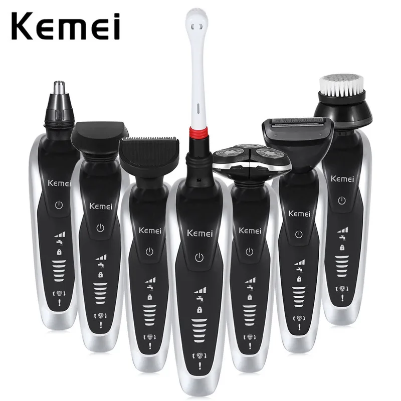 

Kmei 7 in 1 Electric Shaver Washable 3D Shaving Machine Rotary Triple Blade Floating Heads Body Trimmer Rechargeabl 2018