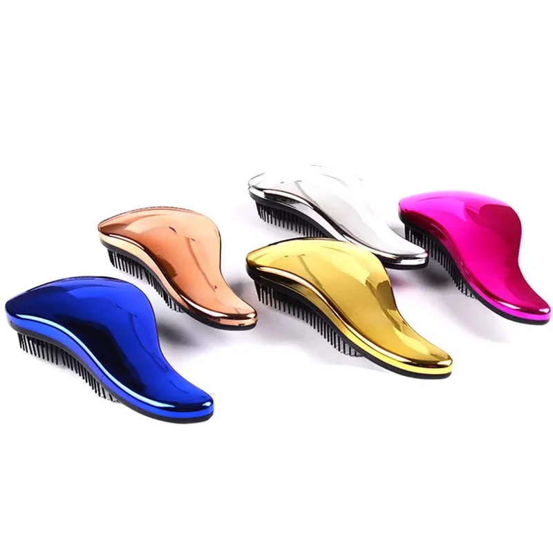 

Professional 5 Colors Electroplating Cute Useful Comb Salon Styling Hair Brush Detangling Combs Hair Styling Tool