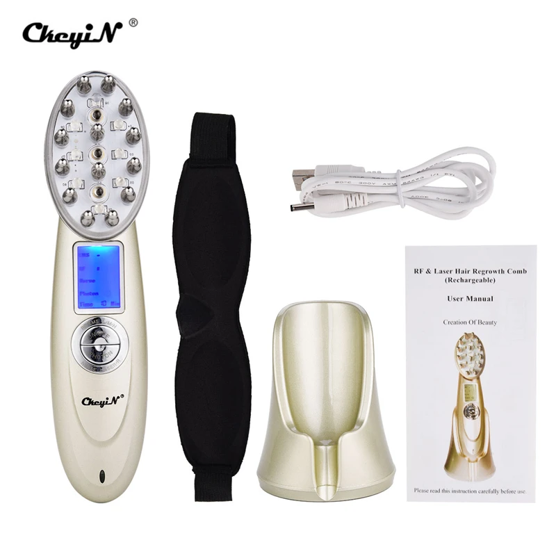 Cepillo eléctrico para el crecimiento del cabello con láser, tratamiento contra la pérdida de cabello, luz infrarroja Nano, luz roja EMS, cepillo para el cabello con vibración Care46 - 6