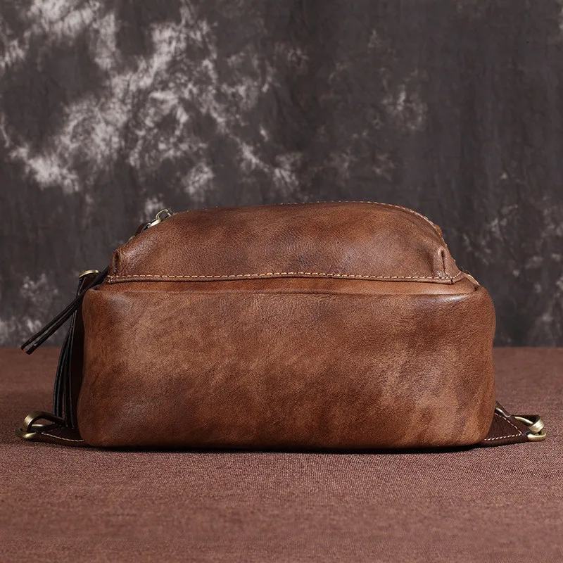 PNDME high quality vinateg top layer cowhide ladies backpack casual embossed genuine leather daily female small sling rucksack PNDME high quality vinateg top layer cowhide ladies backpack casual embossed genuine leather daily female small sling rucksack