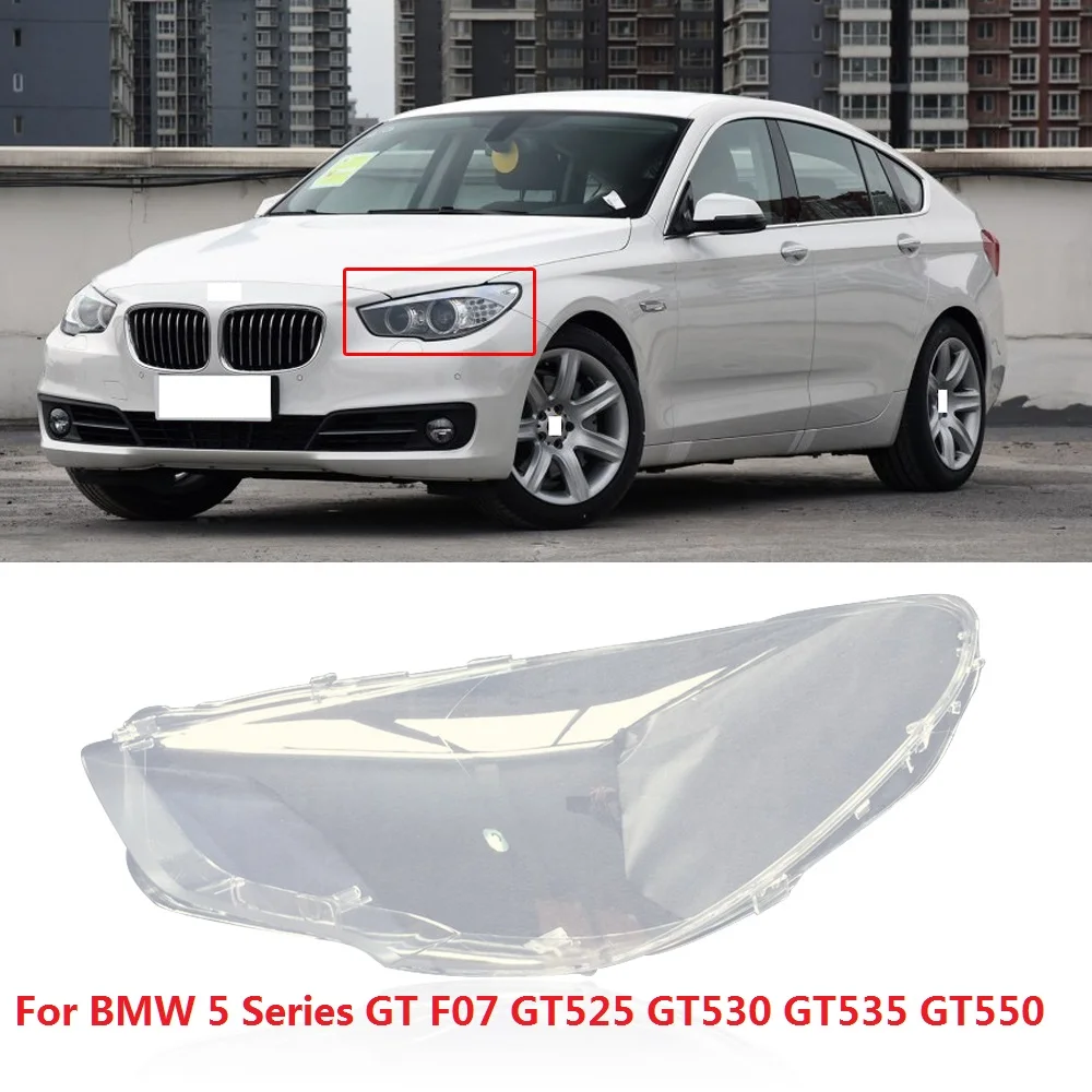 

CAPQX 1PC For BMW 5 Series F07 GT525 GT530 GT535 GT550 10-17 Front Headlight Lampshade Waterproof Bright Head Lamp cover shell