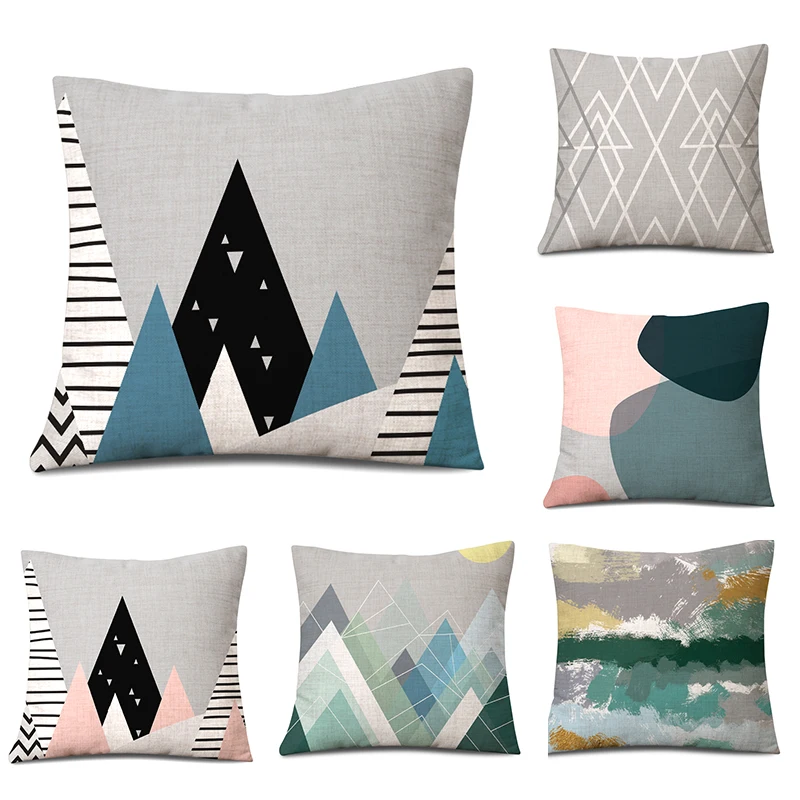 

Nordic Geometric Pillow Case Sleeping Comfortable Case Soft Children Pattern Cover Home Soft Seat Geometric Pillow Case Set