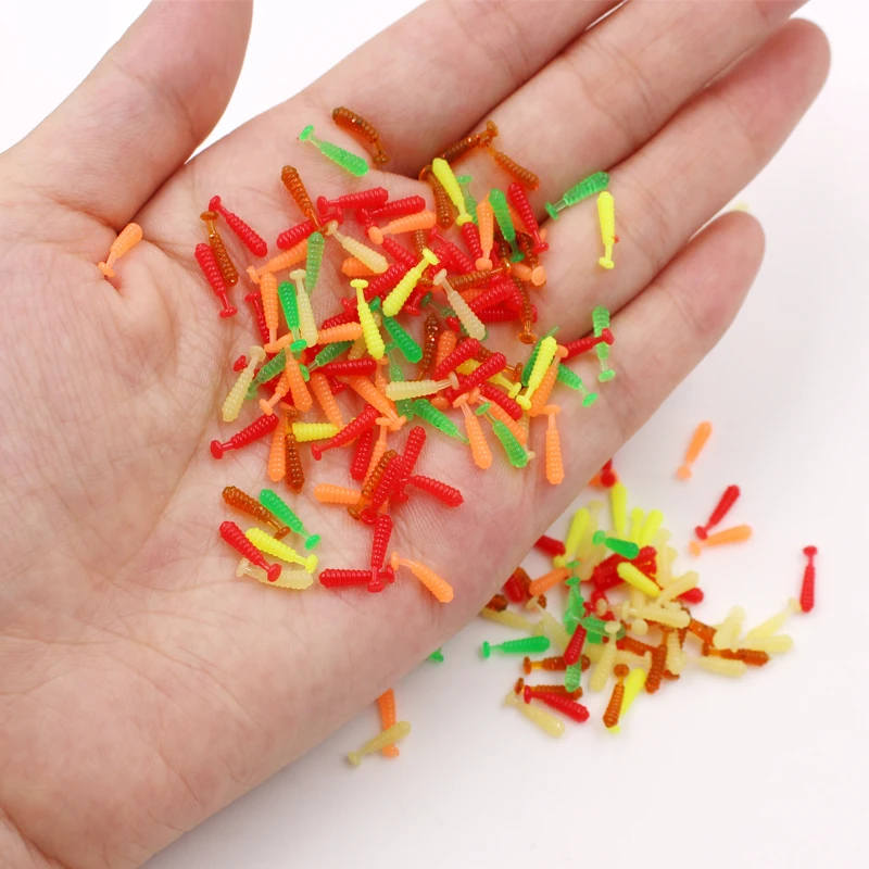 Mini Soft Lure 50pcs/lot Fishing Lure wobbler 10mm 7 Colors Easy Shiner Worm Carp Fishing silicone bait Isca Artificial
