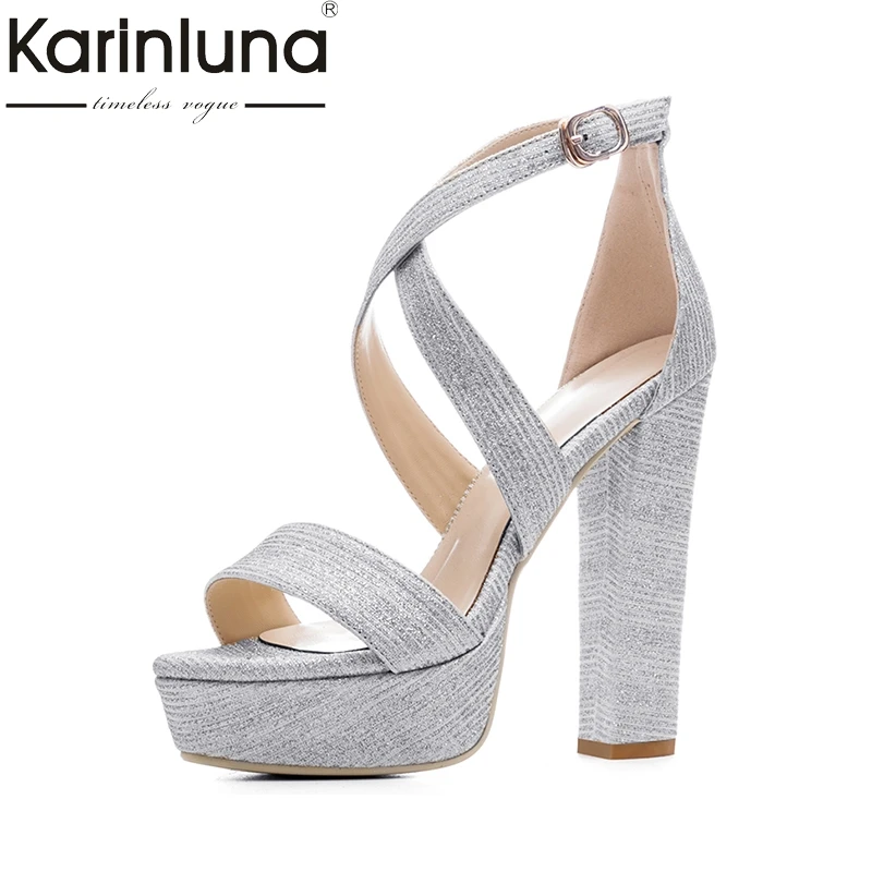 

KarinLuna 2018 Brand Shoes Women plus Size 33-43 Summer Woman Shoes Sandal Footwear platform High Heels Party wedding Sandals