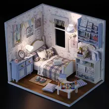 Солнечный свет переливающийся 3D DIY деревянный кукольный дом мебель ручная головоломка миниатюрная мебель игрушка в подарок