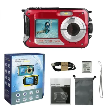 

Waterproof Underwater Digital Camera 24MP 1080P Dual Shoot Digital Video Recorder Cameras Screen Point #275704