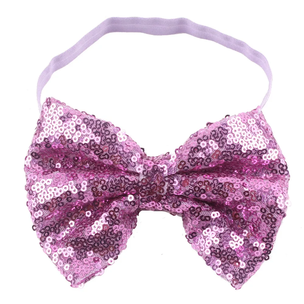 Розничная продажа Блестящий бант телефон эластичная лента для волос|sequin bows|big