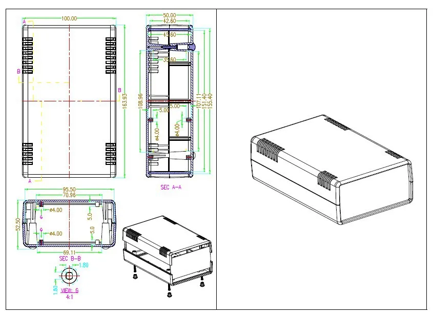 -Two-colors-plastic-enclosure-junction-box-diy-plastic-electronic-project-box-abs-housing-pcb-box160