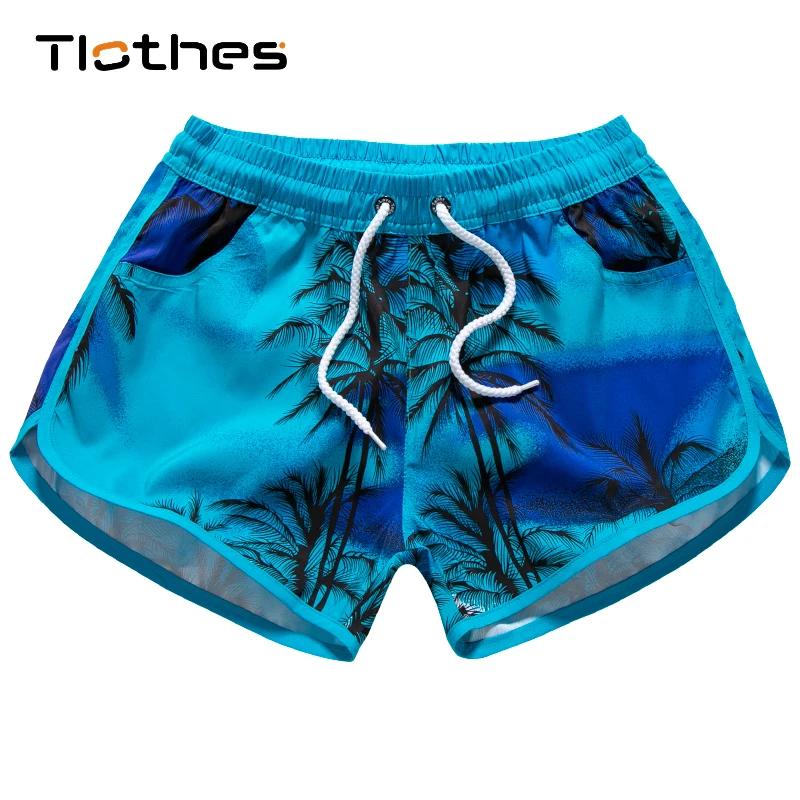 

2019 Summer Outdoors Sportwear Shorts Trunks Women Beach Womens Coconut Tree Printed Elastic Tape Board Shorts Bermuda Female