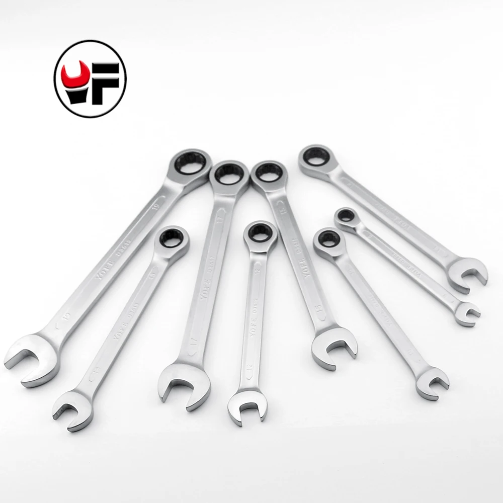 

ALLSOME 8 10 12 13 14 15 17 19mm Ratchet Spanner Combination Wrench gear ring wrench ratchet handle Chrome Vanadium YF059